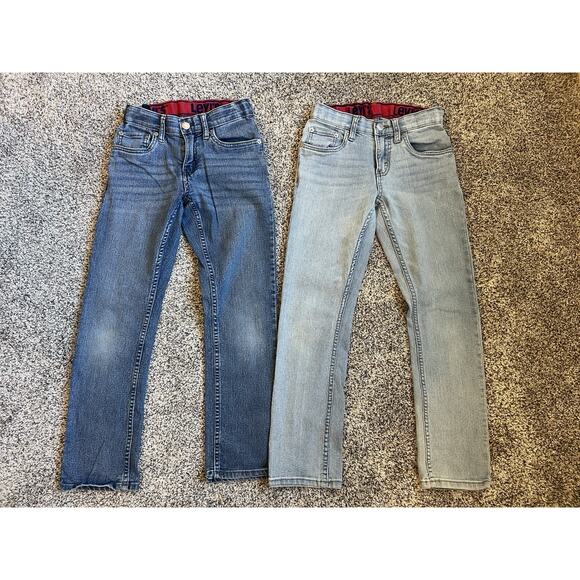 Levi’s 511 Boy’s Size 10 Slim Fit Adjustable Waist Jeans Lot Of 2 26x25 - Picture 1 of 10